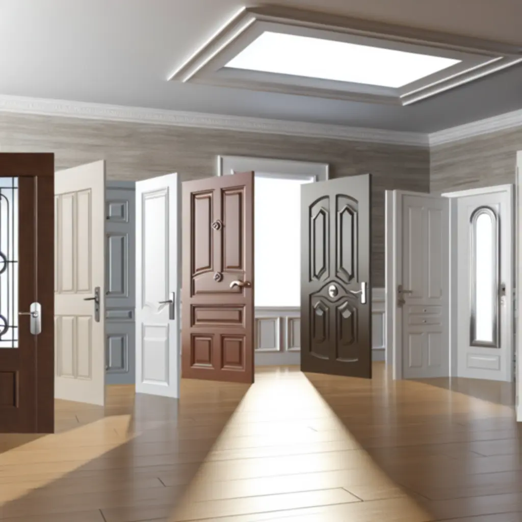 Nowoczesne wnętrze z kolekcją współczesnych drzwi