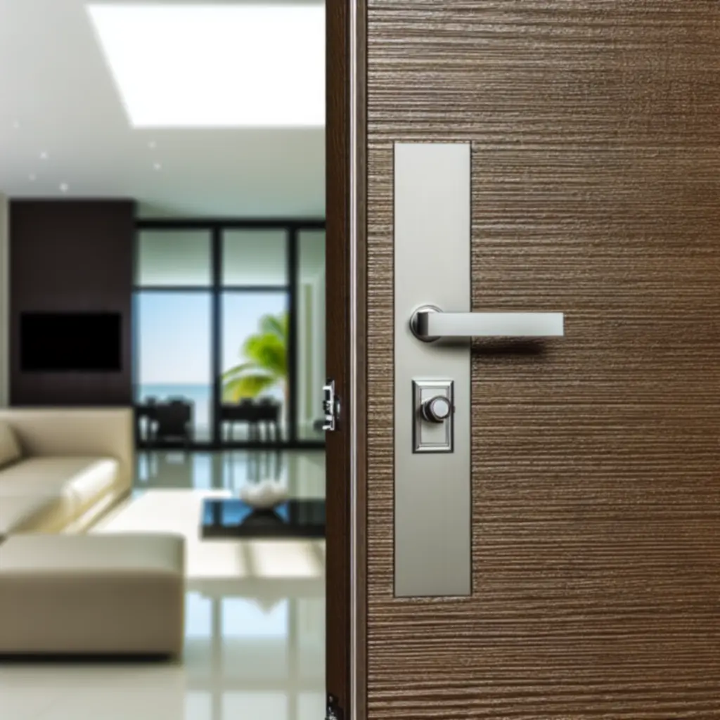 Zbliżenie na detale drzwi Dorvexano w stylizowanym wnętrzu