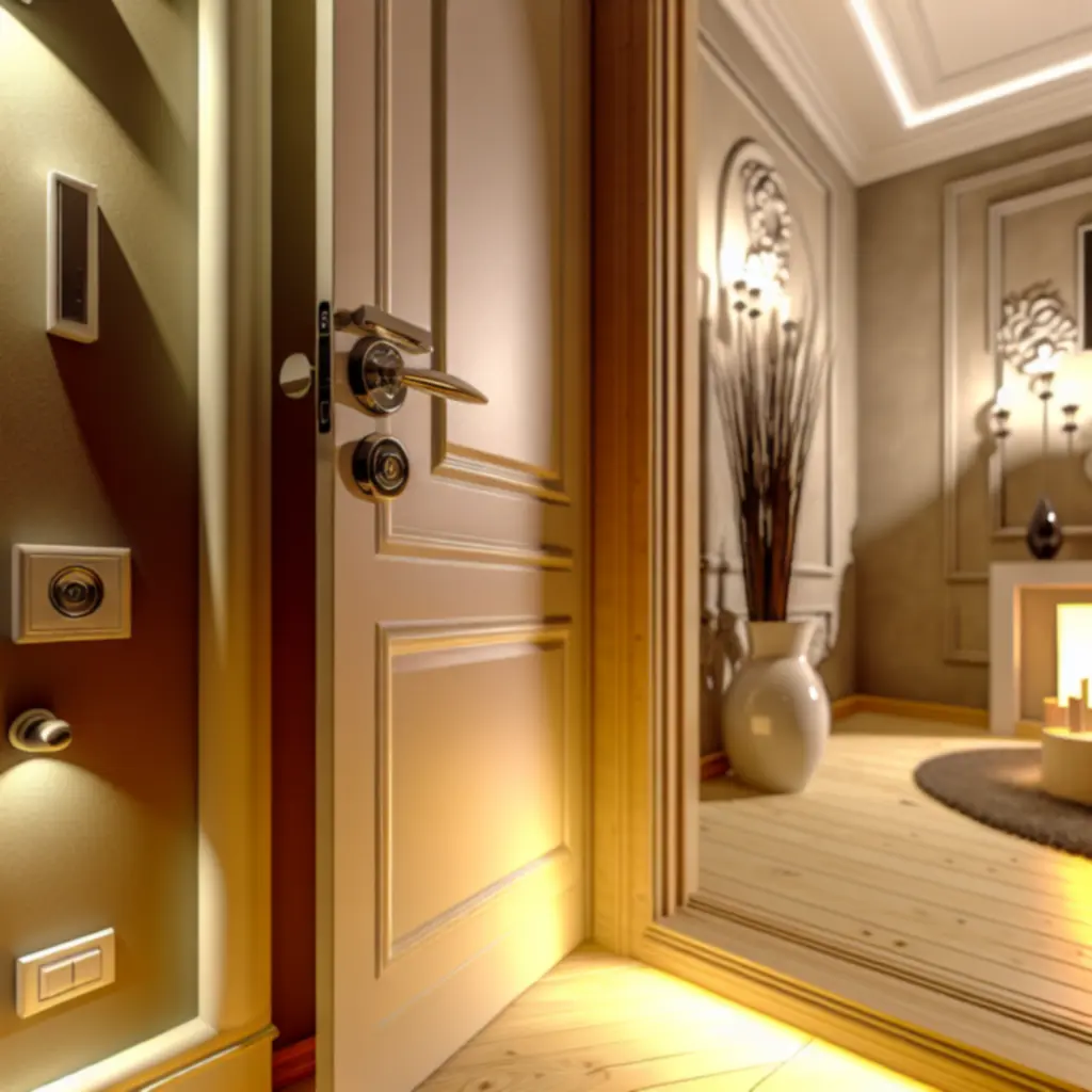 Inspiracyjna aranżacja wnętrza z eleganckimi okuciami drzwiowymi