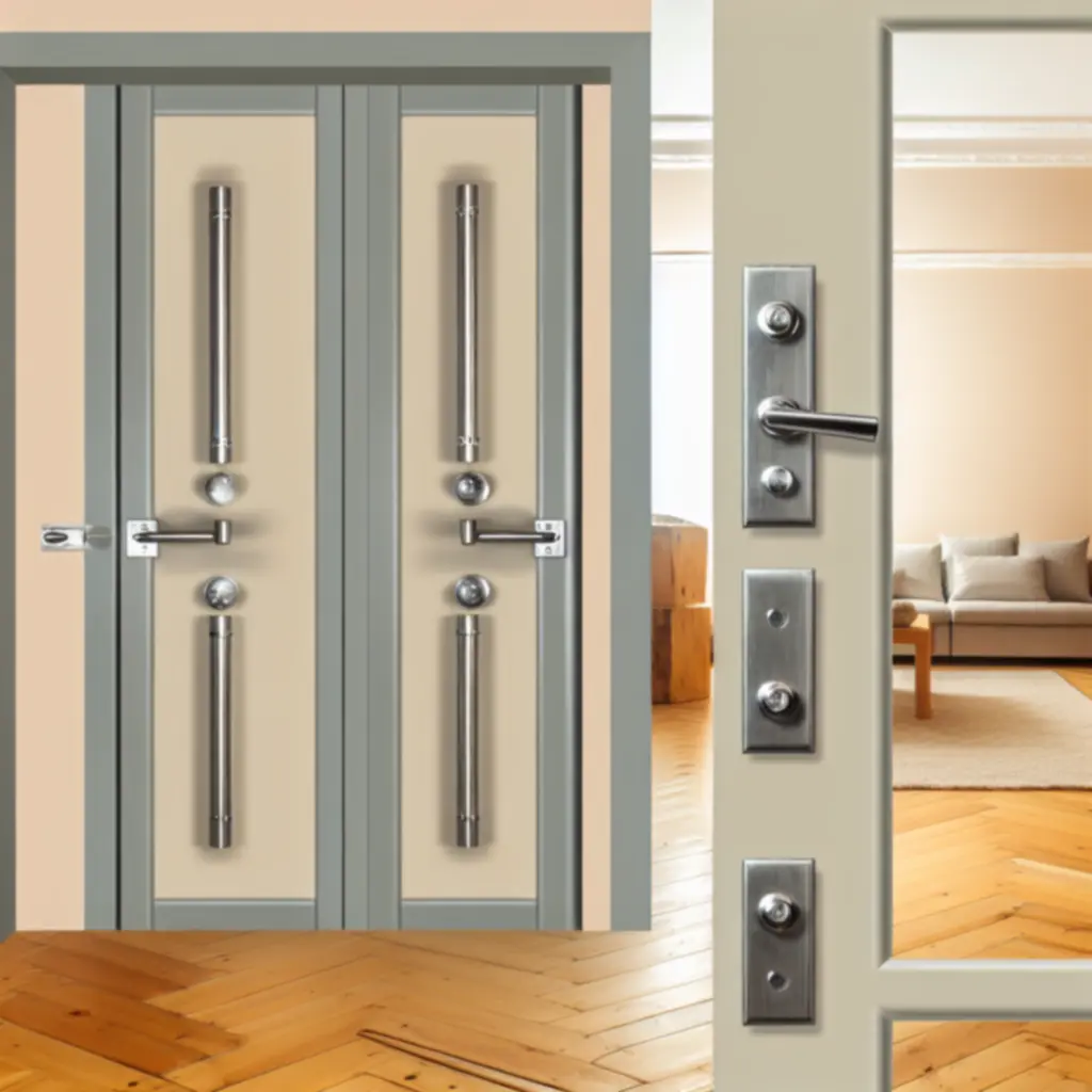 Przeszklone drzwi wewnętrzne Dorvexano w jasnym, nowoczesnym salonie