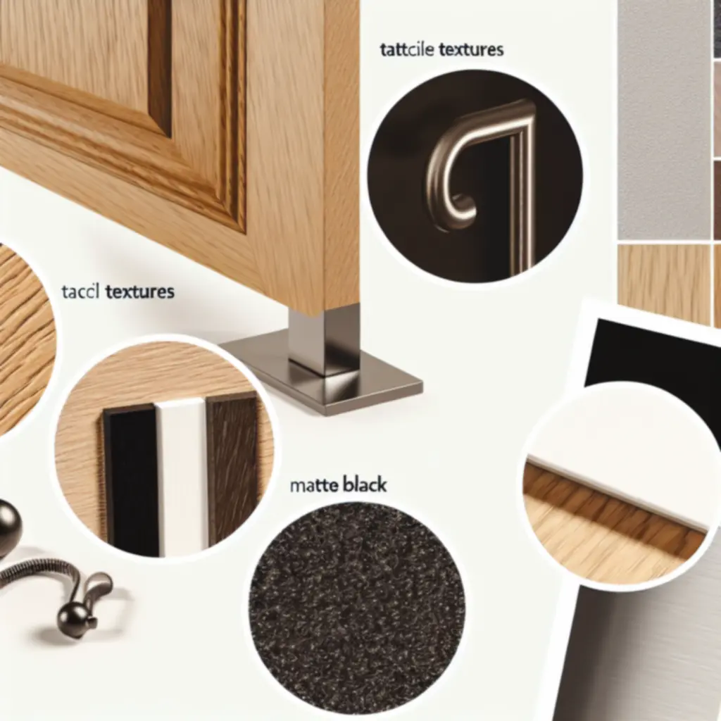 Zbliżenia na naturalne drewno, matową czerń i szczotkowaną stal na drzwiach premium