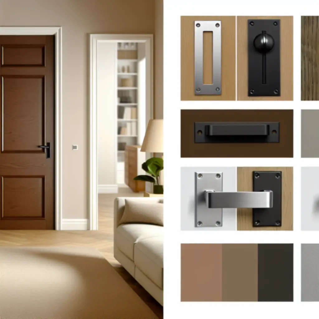 Stylowe wnętrze prezentujące topowe modele klamek i okuć drzwiowych